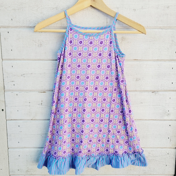 Hanna Andersson Girl's Purple Floral Sleeveless Dress - 110 (US 5) - Picture 1 of 4